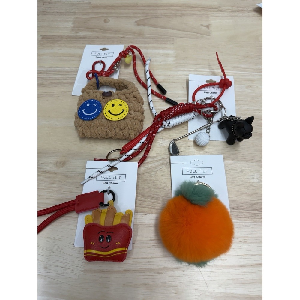 Lot of 4~ Full Tilt Bag Charm Keychain Modern Fashion